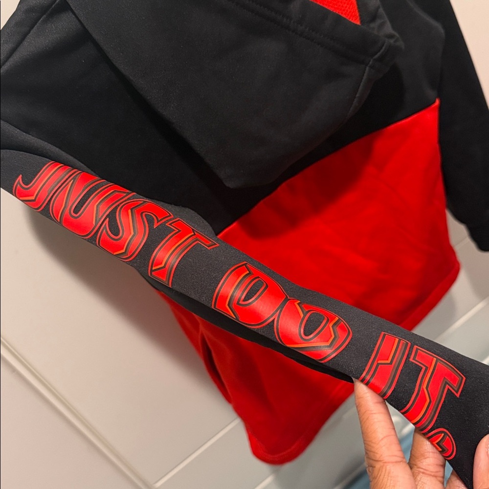Nike Kids Black and Red Hoodie - Picture 5 of 5